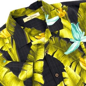 Tommy Bahama Mens Silk Tropical Floral Short Sleeve Button Down Shirt Size Med